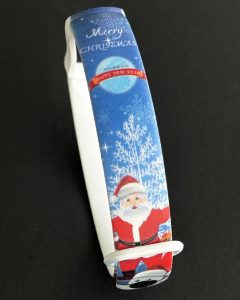 Силиконовый ремешок MRK Новогодний с рисунком новогодний Santa Claus для Xiaomi Mi Band 3/4 с металлической кнопкой