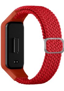 Тканевый ремешок MRK Braided Solo Loop с металлическим регулятором длины для Mi Smart Band 8 Active/ Redmi Smart Band 2 Red