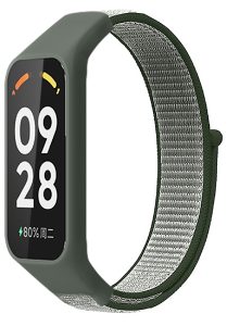 Нейлоновый ремешок MRK с застежкой на липучке для Mi Smart Band 8 Active/ Redmi Smart Band 2 Khaki
