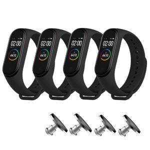 Комплект силиконовых ремешков Total Black Original Design для фитнес браслета Xiaomi Mi Band 3, Mi Band 4, черный (4 ремешка) + 4 металлические кнопки – фото, отзывы, характеристики в интернет-магазине MoreKitov МореКитов от продавца: MRK МРК| Купить в Украине: Киеве, Харькове, Львове