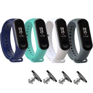 Комплект силиконовых ремешков Winter Mood Original Design для фитнес браслета Xiaomi Mi Band 4, Mi Band 3  (4 ремешка) + 4 металлические кнопки – фото, отзывы, характеристики в интернет-магазине MoreKitov МореКитов от продавца: MRK МРК| Купить в Украине: Киеве, Харькове, Львове