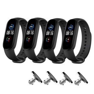 Комплект силиконовых ремешков Total Black Original Design для фитнес браслета Xiaomi Mi Band 5, Mi Band 6, черный (4 ремешка) + 4 металлические кнопки – фото, отзывы, характеристики в интернет-магазине MoreKitov МореКитов от продавца: MRK МРК| Купить в Украине: Киеве, Харькове, Львове