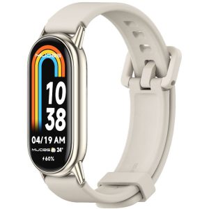 Ремешок силиконовый с металлическим креплением Mi Jobs Premium Comfort для фитнес браслета Xiaomi Mi Band 10/9/8 Milk + Antic Gold