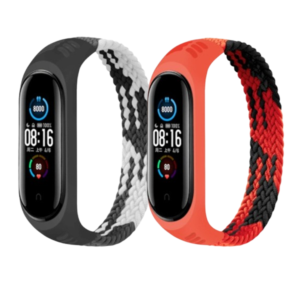 Комплект тканевых монобраслетов Braided Solo Loop MRK Duo Set 02 для фитнес браслета Xiaomi Mi Band 6/5/4/3 (M) 160mm два ремешка Комплект тканевых монобраслетов Braided Solo Loop MRK Duo Set 02 для фитнес браслета Xiaomi Mi Band 6/5/4/3 (M) 160mm два ремешка