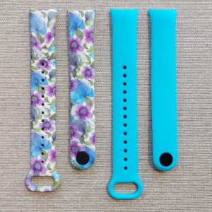 Комплект ремешков MRK Flowers Set Blue для Xiaomi Mi Band 8/9 (два ремешка)