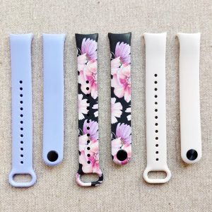 Комплект силиконовых ремешков MRK Beau Flowers Set для Xiaomi Mi Band 8_9 с металлическим креплением (три ремешка)
