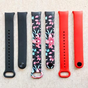 Комплект силиконовых ремешков MRK Wonderful Flowers для Xiaomi Mi Band 8_9 с металлическим креплением (три ремешка)