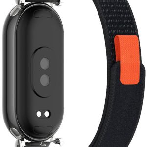 Ремешок тканевый Mi Jobs GT4 Trail для Xiaomi Mi Band 8/9/10 с металическим креплением и застжекой на липучке Trail Black+Silver