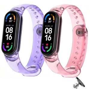 Комплект силиконовых ремешков MRK хамелеон с металлической кнопкой для фитнес браслета Xiaomi Mi Band 5/6/7 два ремешка (прозрачный Violet + Pink) + металлическая кнопка – фото, отзывы, характеристики в интернет-магазине MoreKitov МореКитов от продавца: MRK МРК| Купить в Украине: Киеве, Харькове, Львове