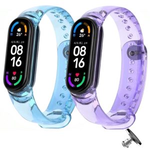 Комплект силиконовых ремешков MRK хамелеон с металлической кнопкой для фитнес браслета Xiaomi Mi Band 5/6/7 два ремешка (прозрачный Light Blue + Violet) + металлическая кнопка – фото, отзывы, характеристики в интернет-магазине MoreKitov МореКитов от продавца: MRK МРК| Купить в Украине: Киеве, Харькове, Львове