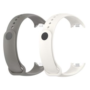 Комплект силиконовых ремешков MRK Basic Set 06 для фитнес браслета Xiaomi Mi Band 8/9 два ремешка с металлическим креплением