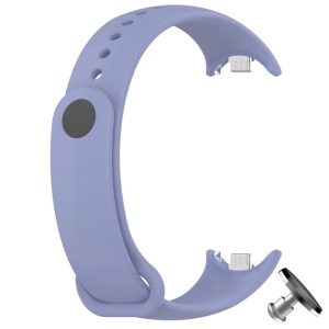 Силиконовый ремешок Original Design MiJobs для фитнес браслета Xiaomi Mi Band 8/9 с металлическим креплением Lilac + металлическая кнопка
