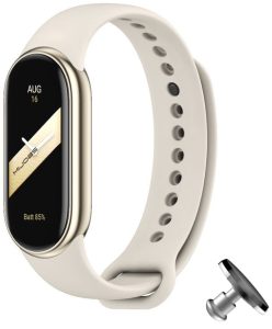 Силиконовый ремешок Original Design MiJobs для фитнес браслета Xiaomi Mi Band 8/9/10 Milk с металлическим креплением + металлическая кнопка