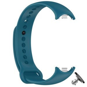 Силиконовый ремешок Original Design MiJobs для фитнес браслета Xiaomi Mi Band 8/9 Marine Green с металлическим креплением + металлическая кнопка