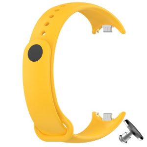 Силиконовый ремешок Original Design MiJobs для фитнес браслета Xiaomi Mi Band 8/9 Желтый с металлическим креплением + металлическая кнопка