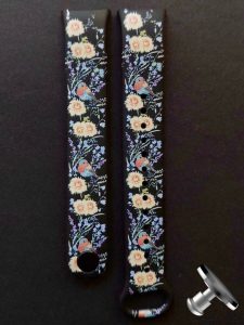 Силиконовый ремешок Original Design MiJobs для фитнеса браслета Xiaomi Mi Band 8/9 Beau Forest Song с металлическим креплением + металлическая кнопка