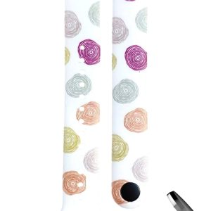Силиконовый ремешок Original Design MiJobs для фитнеса браслета Xiaomi Mi Band 8/9 White Circles с металлическим креплением + металлическая кнопка