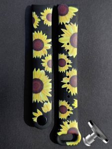 Силиконовый ремешок Original Design MiJobs для фитнеса браслета Xiaomi Mi Band 8/9 Yellow Sunflowers с металлическим креплением + металлическая кнопка