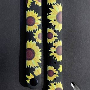 Силиконовый ремешок Original Design MiJobs для фитнеса браслета Xiaomi Mi Band 8/9 Yellow Sunflowers с металлическим креплением + металлическая кнопка
