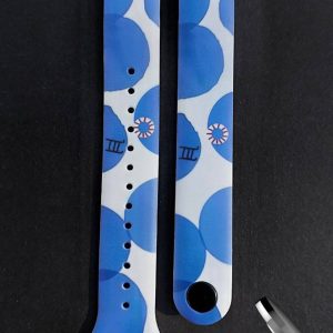Силиконовый ремешок Original Design MiJobs для фитнеса браслета Xiaomi Mi Band 8/9 Blue Circles с металлическим креплением + металлическая кнопка