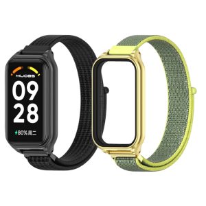 Комплект тканевых ремешков Mi Jobs с металлической капсулой и застежкой на липучке для Mi Smart Band 8 Active/ Redmi Smart Band 2 Black + Gold, Lime – фото, отзывы, характеристики в интернет-магазине MoreKitov МореКитов от продавца: MRK МРК| Купить в Украине: Киеве, Харькове, Львове