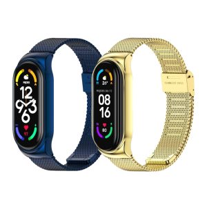 Комплект металлических ремешков миланское плетение Mi Jobs Миланское плетение CS для фитнес браслета Xiaomi Mi Band 3/4/5/6 Blue+Gold (два ремешка) – фото, отзывы, характеристики в интернет-магазине MoreKitov МореКитов от продавца: MRK МРК| Купить в Украине: Киеве, Харькове, Львове