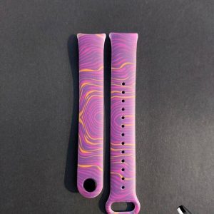 Силиконовый ремешок Original Design MiJobs для фитнеса браслета Xiaomi Mi Band 8/9 Marsala Pattern с металлическим креплением + металлическая кнопка