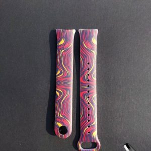 Силиконовый ремешок Original Design MiJobs для фитнеса браслета Xiaomi Mi Band 8/9 Colorful Pattern 01 с металлическим креплением + металлическая кнопка