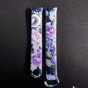 Силиконовый ремешок Original Design MiJobs для фитнеса браслета Xiaomi Mi Band 8/9 Winter Flowers с металлическим креплением + металлическая кнопка