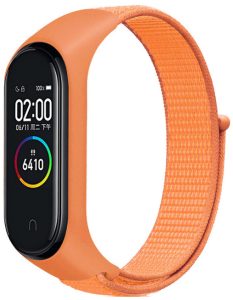 Ремешок нейлоновый MRK для фитнес браслета Xiaomi Mi Band 7/6/5/4/3 Оранжевый