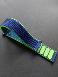 Ремешок нейлоновый MRK для фитнес браслета Mi Smart Band 8 Pro/9Pro/ Xiaomi Redmi Watch 4/5 темно-синий з лаймовым