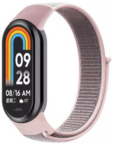 Ремешок нейлоновый MRK для фитнес браслета Xiaomi Mi Band 10/9/8 Pink Sand + Light Grey