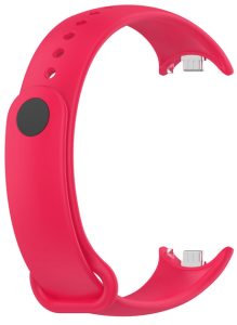 Силиконовый ремешок Original Design MiJobs для фитнес браслета Xiaomi Mi Band 8/9/10 с металлическим креплением Raspberry Red (14)