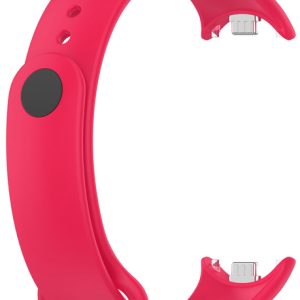 Силиконовый ремешок Original Design MiJobs для фитнес браслета Xiaomi Mi Band 8/9/10 с металлическим креплением Raspberry Red (14)