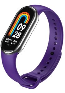 Силиконовый ремешок Original Design MiJobs для фитнес браслета Xiaomi Mi Band 8/9/10 с металлическим креплением Темно-фиолетовый (19)