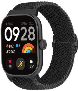Ремешок тканевый MRK Braided Loop для фитнес браслета Mi Smart Band 8 Pro/9Pro/ Xiaomi Redmi Watch 4/5 с металичеким регулятором длины Черный