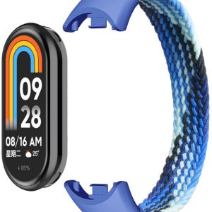Ремешок тканевый Braided Mono Loop MRK для фитнес браслета Xiaomi Mi Band 8/9/10, размер (M) 160mm Blue Melange