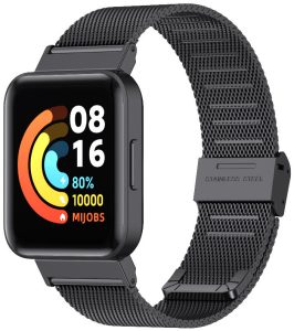Ремешок металлический Mi Jobs миланское плетение для фитнес браслета Xiaomi Redmi Watch 3 Active черный