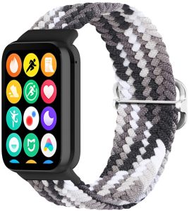 Ремешок тканевый MRK Braided Loop для фитнес браслета Mi Smart Band 8 Pro/9Pro/ Xiaomi Redmi Watch 4/5 с металичеким регулятором длины Melange Gray