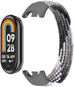 Ремешок тканевый Braided Mono Loop MRK для фитнес браслета Xiaomi Mi Band 8/9/10, размер (L) 170mm Gray Melange