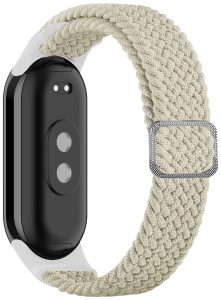 Ремешок тканевый Braided Loop MRK для фитнес браслета Xiaomi Mi Band 8/9/10 с металлическим регулятором длины Milk
