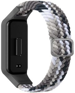 Тканевый ремешок MRK Braided Solo Loop с металлическим регулятором длины для Mi Smart Band 8 Active/ Redmi Smart Band 2 Melange Gray