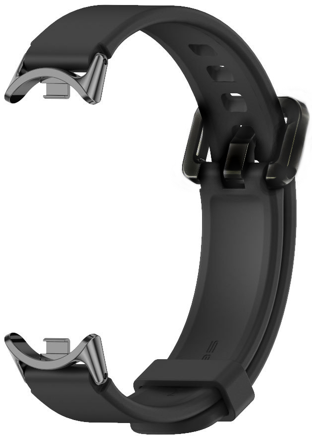 Ремешок силиконовый с металлическим креплением Mi Jobs Premium Comfort для фитнес браслета Xiaomi Mi Band 10/9/8 Black