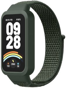 Ремешок тканевый Nylon MRK для фитнес браслета Mi Smart Band 9 Active Хаки