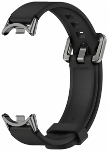 Ремешок силиконовый с металлическим креплением Mi Jobs Premium Comfort для фитнес браслета Xiaomi Mi Band 10/9/8 Black