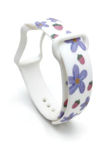Ремешок силиконовый MRK с рисунком White Flowers для Mi Band 8 Active / Redmi Smart Band 2