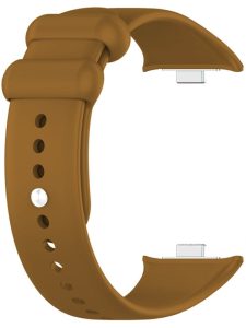 Ремешок силиконовый MRK для Mi Band 8 Pro/9Pro - Xiaomi Redmi Watch 4/5 с металлическим креплением и металической кнопкой Brown
