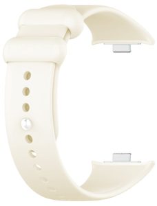 Ремешок силиконовый MRK для Mi Band 8 Pro/9Pro - Xiaomi Redmi Watch 4/5 с металлическим креплением и металической кнопкой Milk