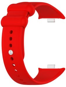 Ремешок силиконовый MRK ля Mi Band 8 Pro/9Pro - Xiaomi Redmi Watch 4/5 с металлическим креплением и металической кнопкой Red