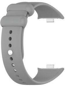 Ремешок силиконовый MRK для Mi Band 8 Pro/9Pro - Xiaomi Redmi Watch 4/5 с металлическим креплением и металической кнопкой Charcoal Gray